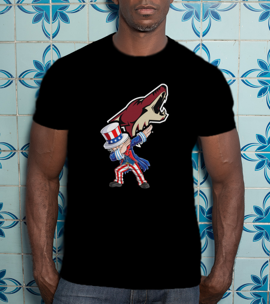 Uncle Sam Dabbing With Arizona Coyotes 4Th Of July Celebration T-Shirt