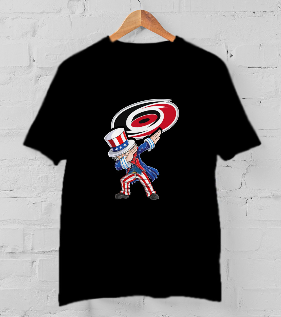 Uncle Sam Dabbing Carolina Hurricanes July 4Th Celebration T-Shirt