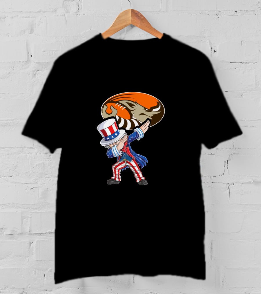 Cleveland Browns Uncle Sam Dabbing Football 4Th Of July T-Shirt