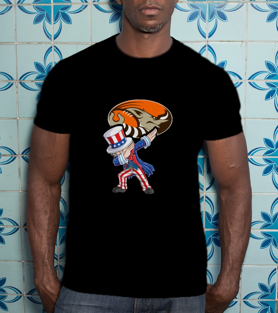 Cleveland Browns Uncle Sam Dabbing Football 4Th Of July T-Shirt
