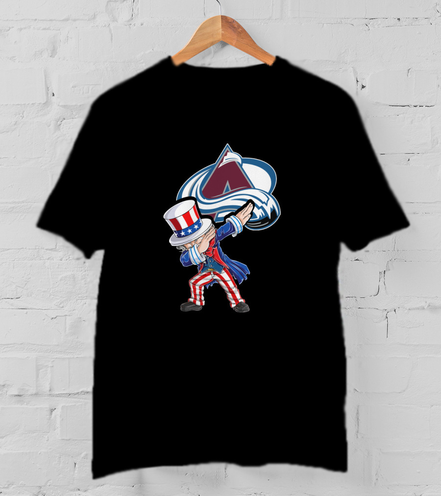 Uncle Sam Dabbing With Colorado Avalanche For 4Th Of July Celebrations T-Shirt