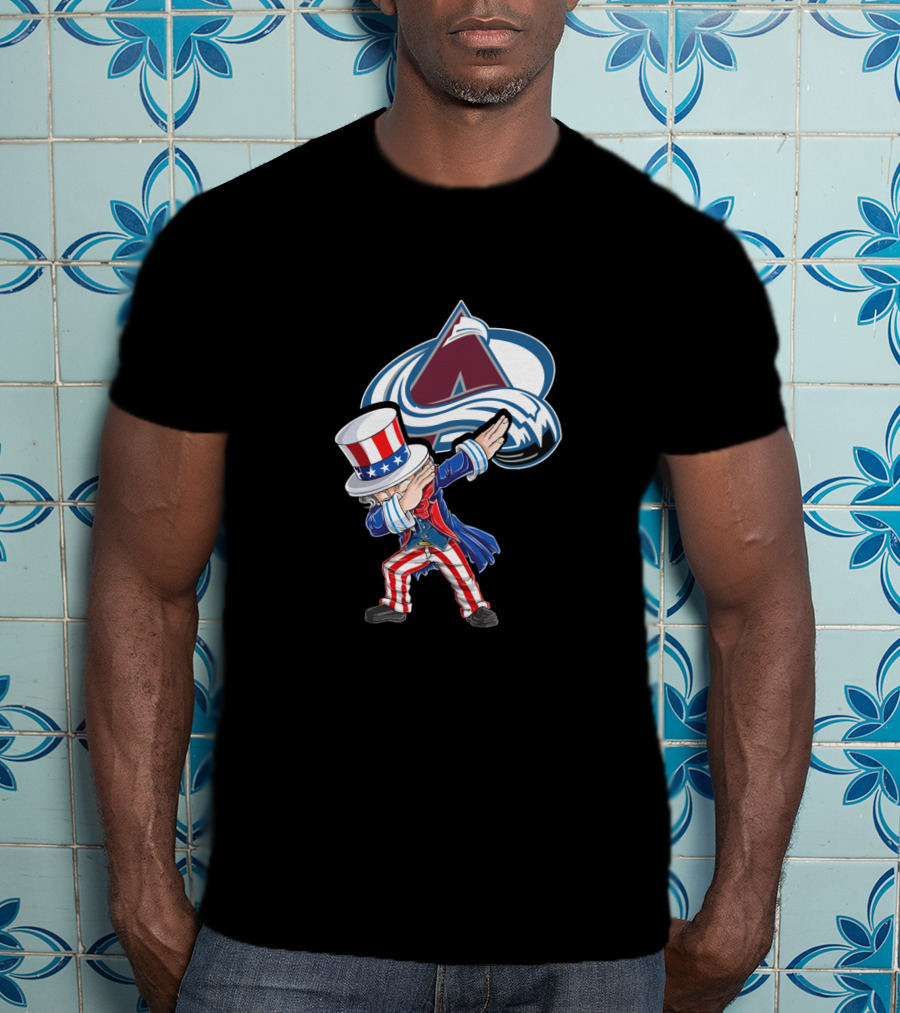 Uncle Sam Dabbing With Colorado Avalanche For 4Th Of July Celebrations T-Shirt