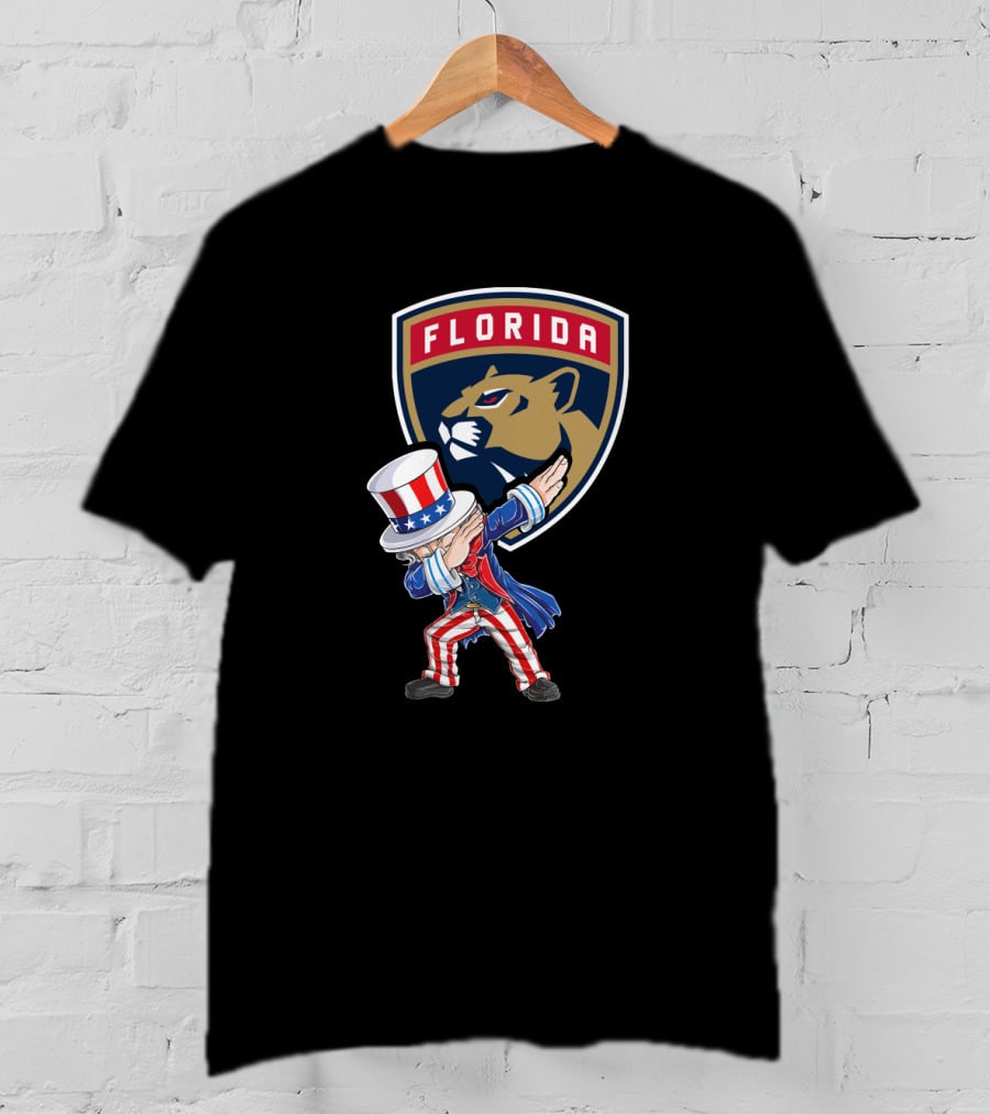 Florida Panthers Logo Uncle Sam Dabbing Celebrating 4Th Of July T-Shirt