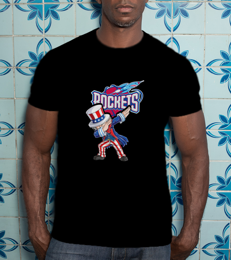 Uncle Sam Dabbing Rockets Patriotic 4Th Of July Celebration T-Shirt