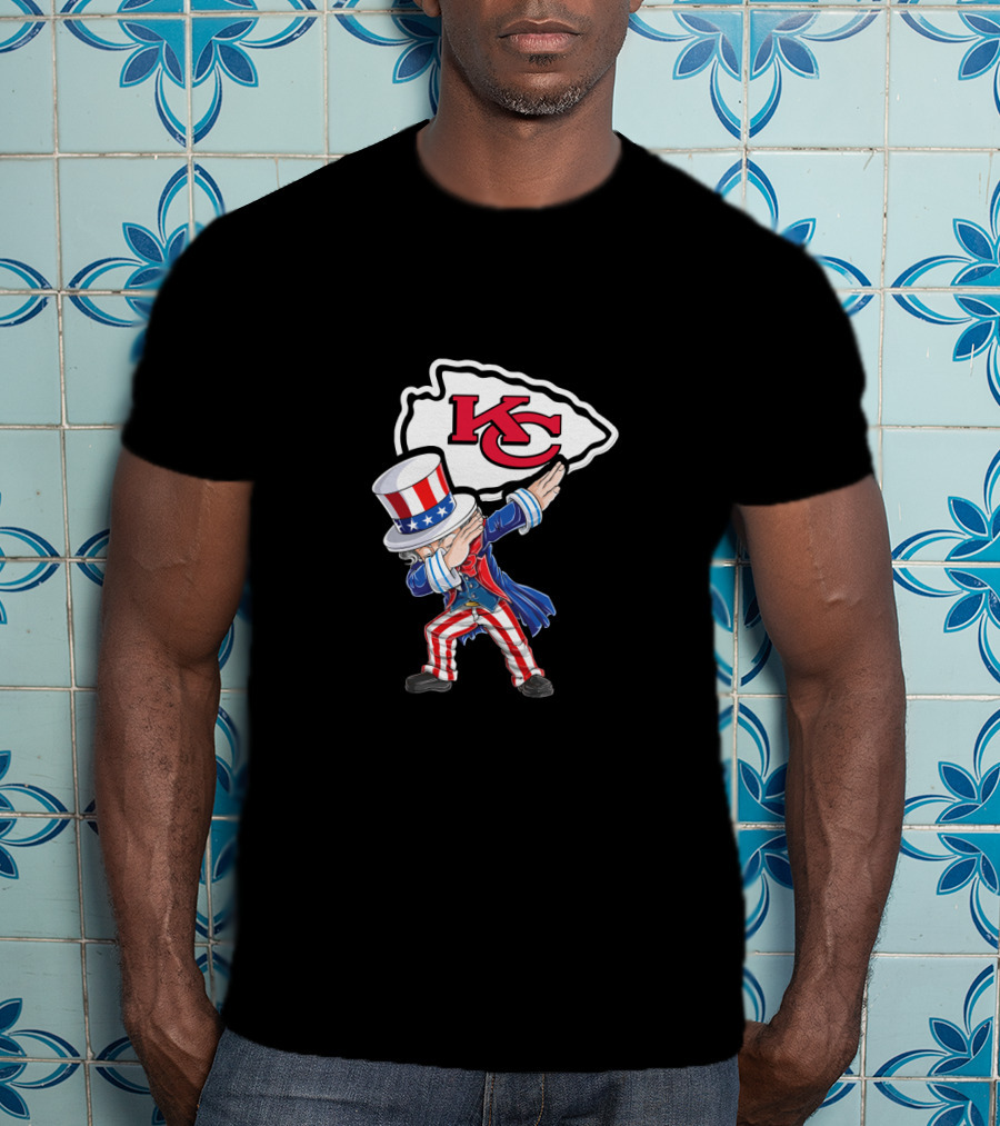Uncle Sam Dabbing Kansas City Chiefs 4Th Of July T-Shirt