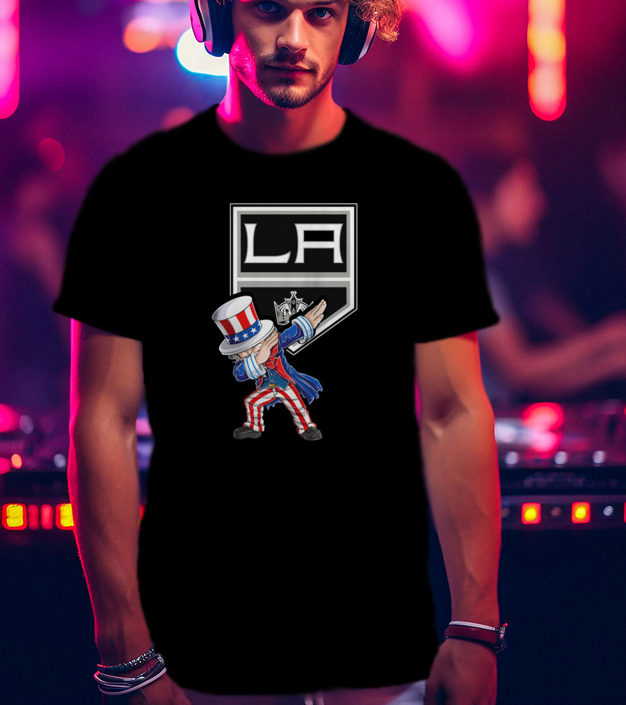 Uncle Sam Dabbing La Kings 4Th July Celebration T-Shirt
