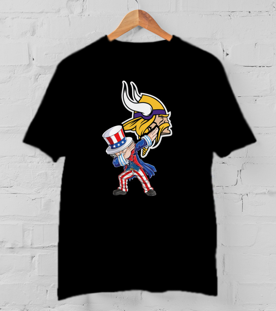 Uncle Sam Dabbing Minnesota Vikings 4Th Of July Celebration Iconic Representation T-Shirt