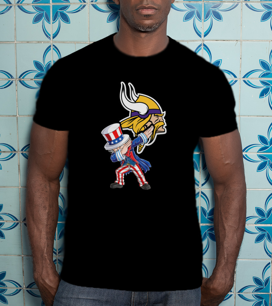 Uncle Sam Dabbing Minnesota Vikings 4Th Of July Celebration Iconic Representation T-Shirt