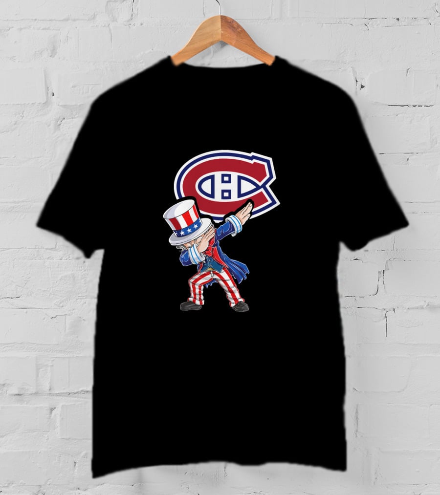 Uncle Sam Dabbing Montreal Canadiens 4Th Of July T-Shirt