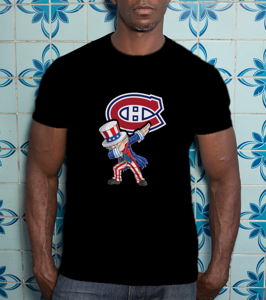 Uncle Sam Dabbing Montreal Canadiens 4Th Of July T-Shirt