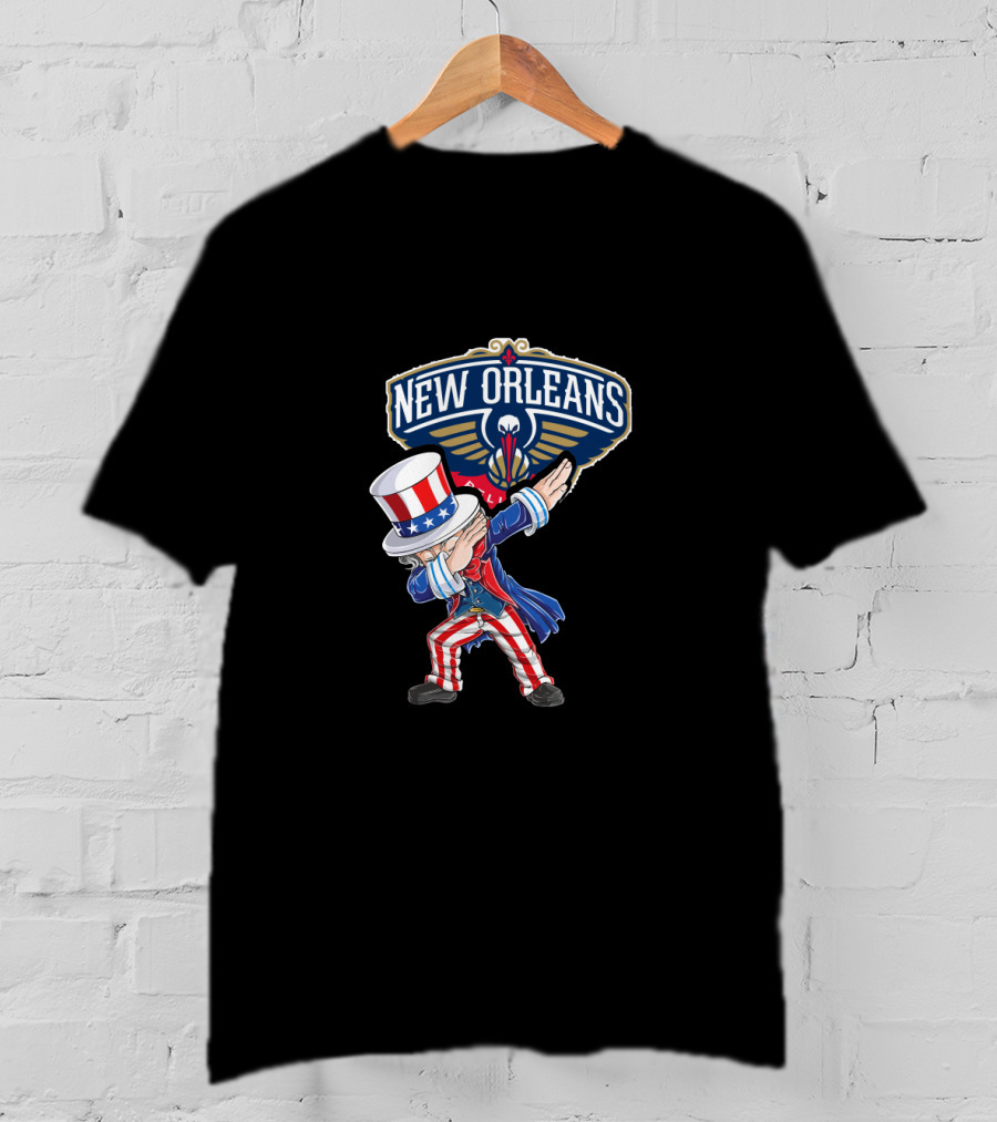 Uncle Sam Dabbing New Orleans Pelicans 4Th July Celebration T-Shirt