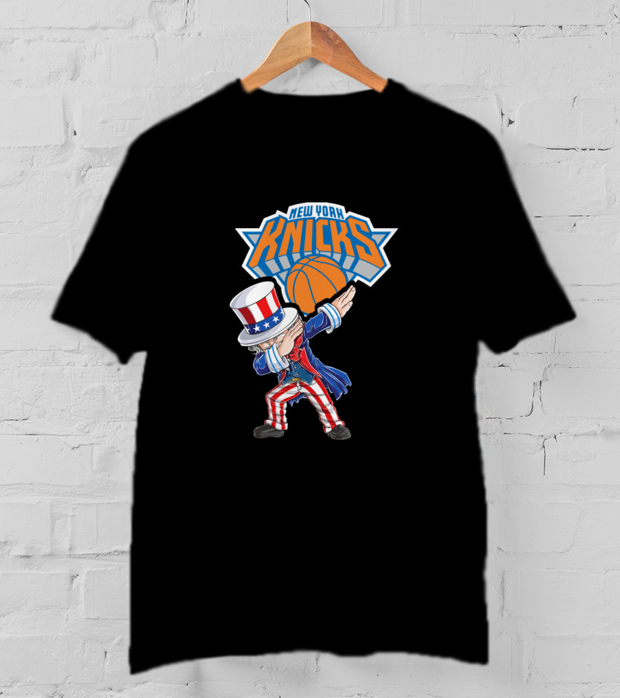 Uncle Sam Dabbing New York Knicks Basketball 4Th July Celebration T-Shirt