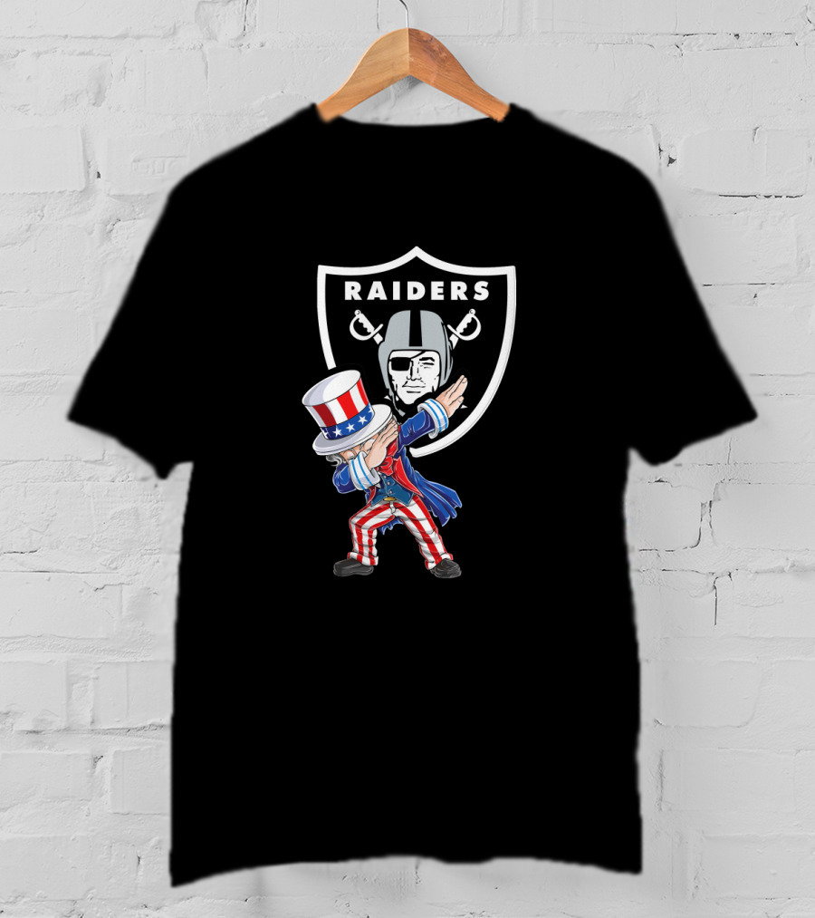 Uncle Sam Dabbing Raiders Fourth Of July Celebration T-Shirt