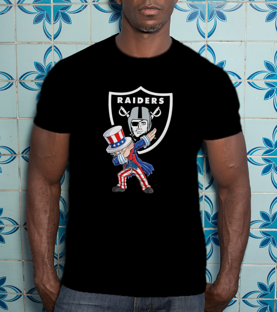 Uncle Sam Dabbing Raiders Fourth Of July Celebration T-Shirt