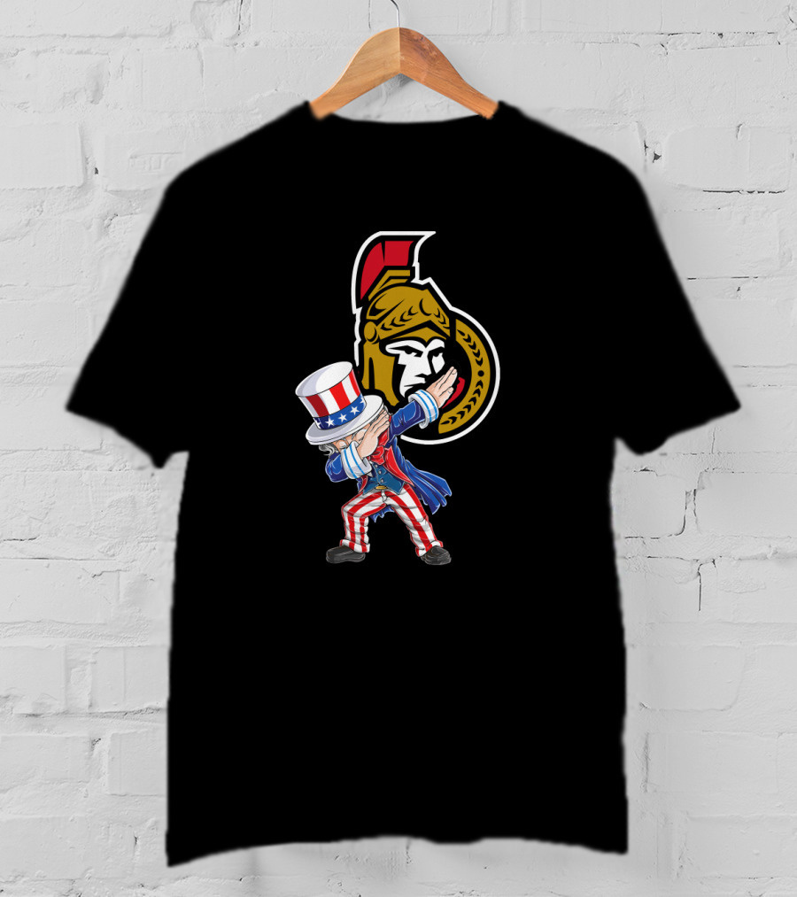 Uncle Sam Dabbing Ottawa Senators 4Th Of July T-Shirt