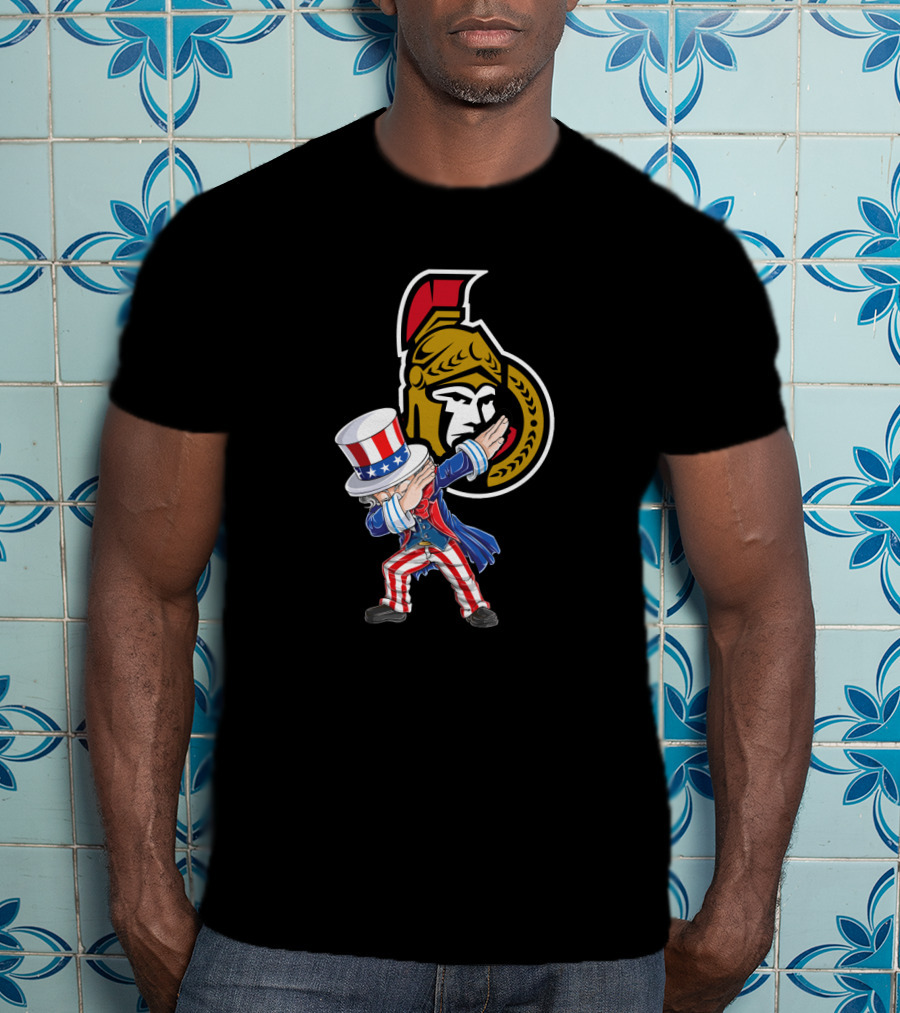 Uncle Sam Dabbing Ottawa Senators 4Th Of July T-Shirt