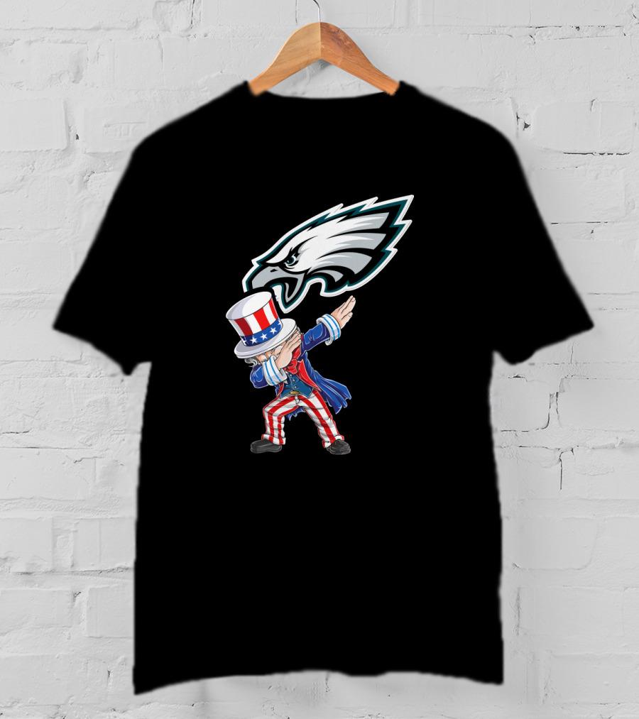 Philadelphia Eagles 4Th Of July Uncle Sam Dabbing T-Shirt