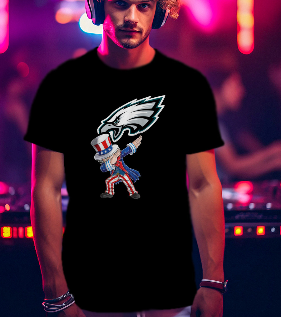 Philadelphia Eagles 4Th Of July Uncle Sam Dabbing T-Shirt