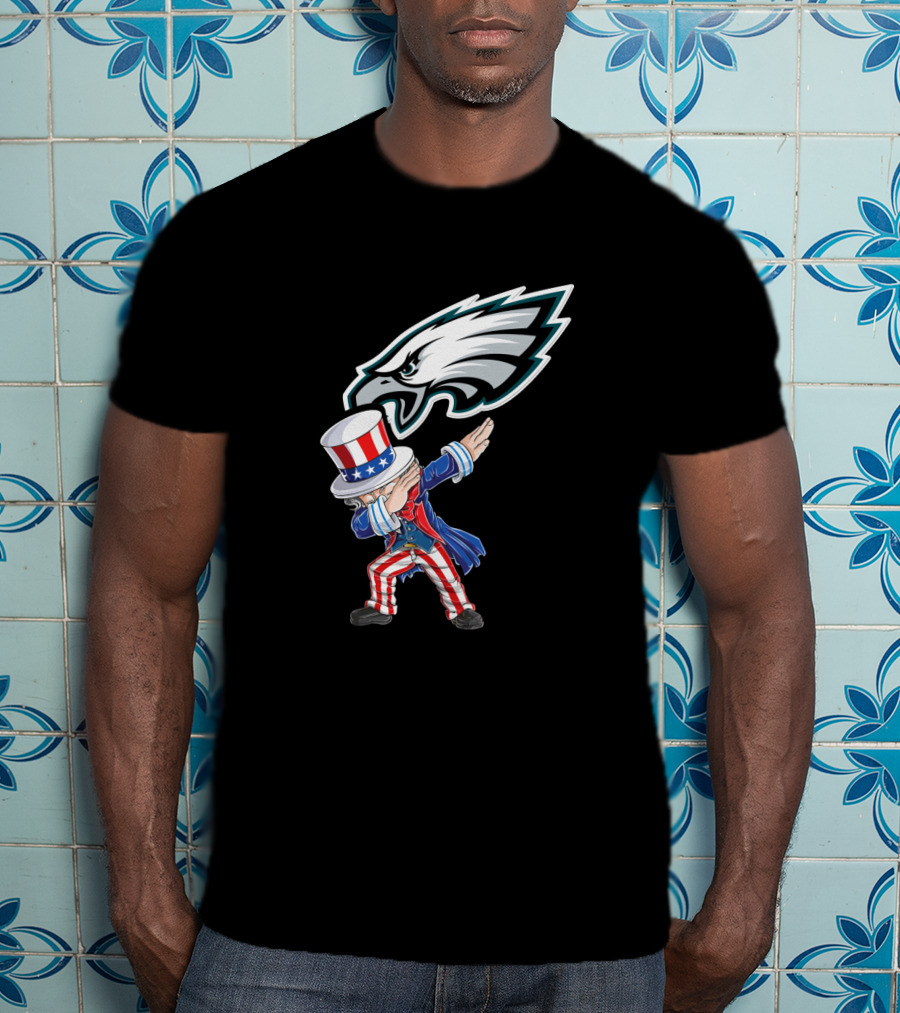 Philadelphia Eagles 4Th Of July Uncle Sam Dabbing T-Shirt