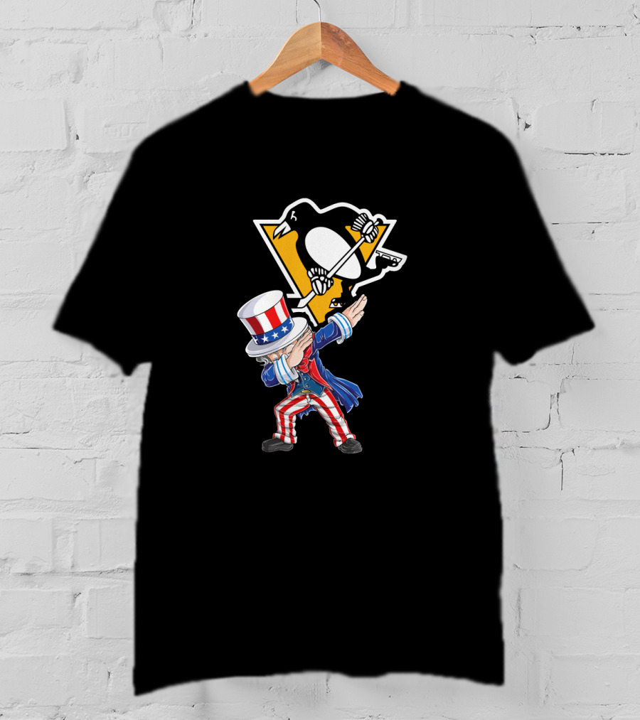 Uncle Sam Dabbing Pittsburgh Penguins 4Th Of July Celebration T-Shirt