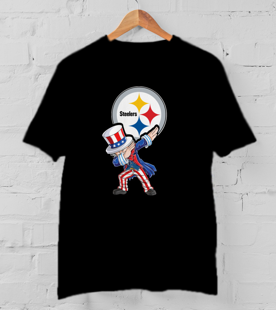Uncle Sam Dabbing Steelers July 4Th Fan Gear T-Shirt