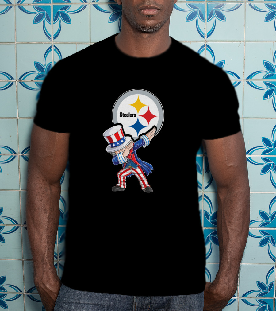 Uncle Sam Dabbing Steelers July 4Th Fan Gear T-Shirt