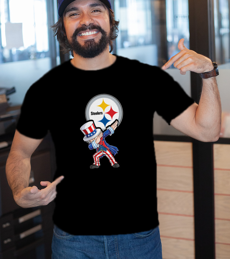 Uncle Sam Dabbing Steelers July 4Th Fan Gear T-Shirt