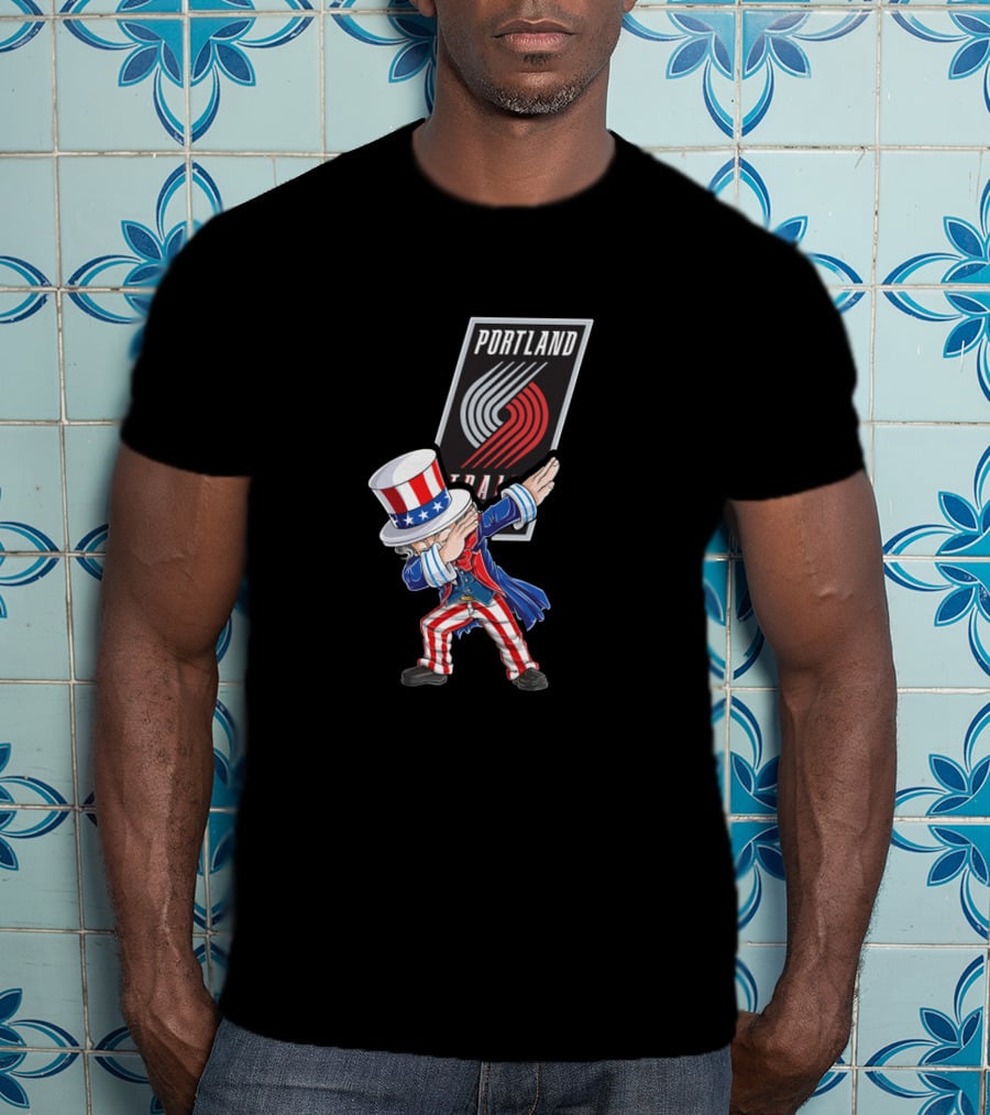 Portland Trail Blazers Uncle Sam Dabbing For 4Th Of July T-Shirt