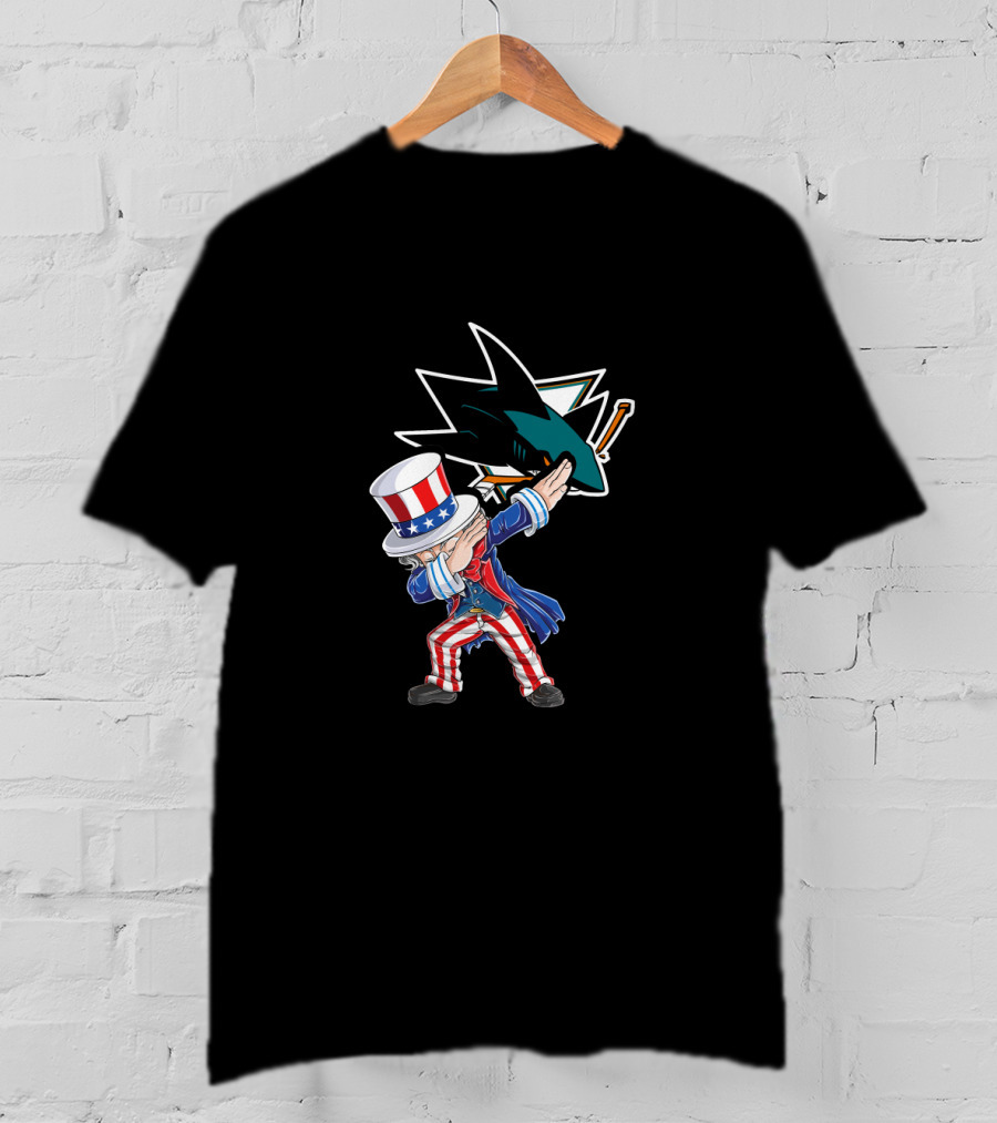 Uncle Sam Dabbing San Jose Sharks Fourth Of July T-Shirt