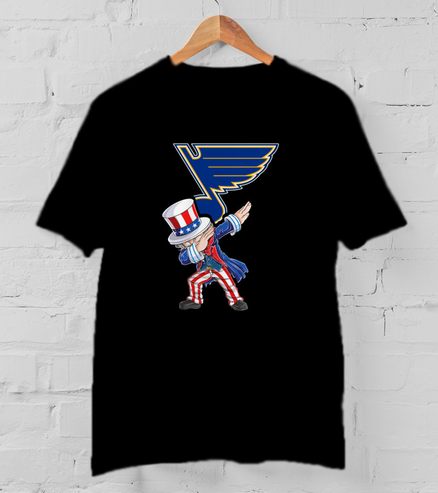 Uncle Sam Dabbing St. Louis Blues Fourth Of July Patriotic Nhl Theme T-Shirt