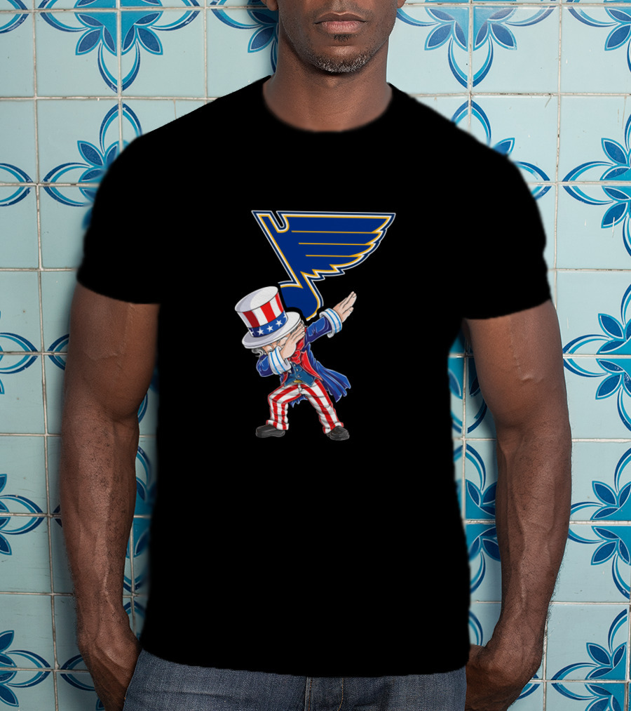 Uncle Sam Dabbing St. Louis Blues Fourth Of July Patriotic Nhl Theme T-Shirt