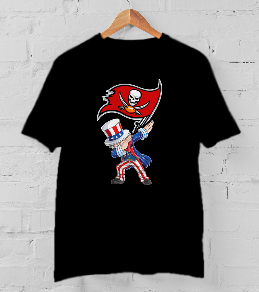 Uncle Sam Dabbing Buccaneers Skull Flag Fourth Of July T-Shirt