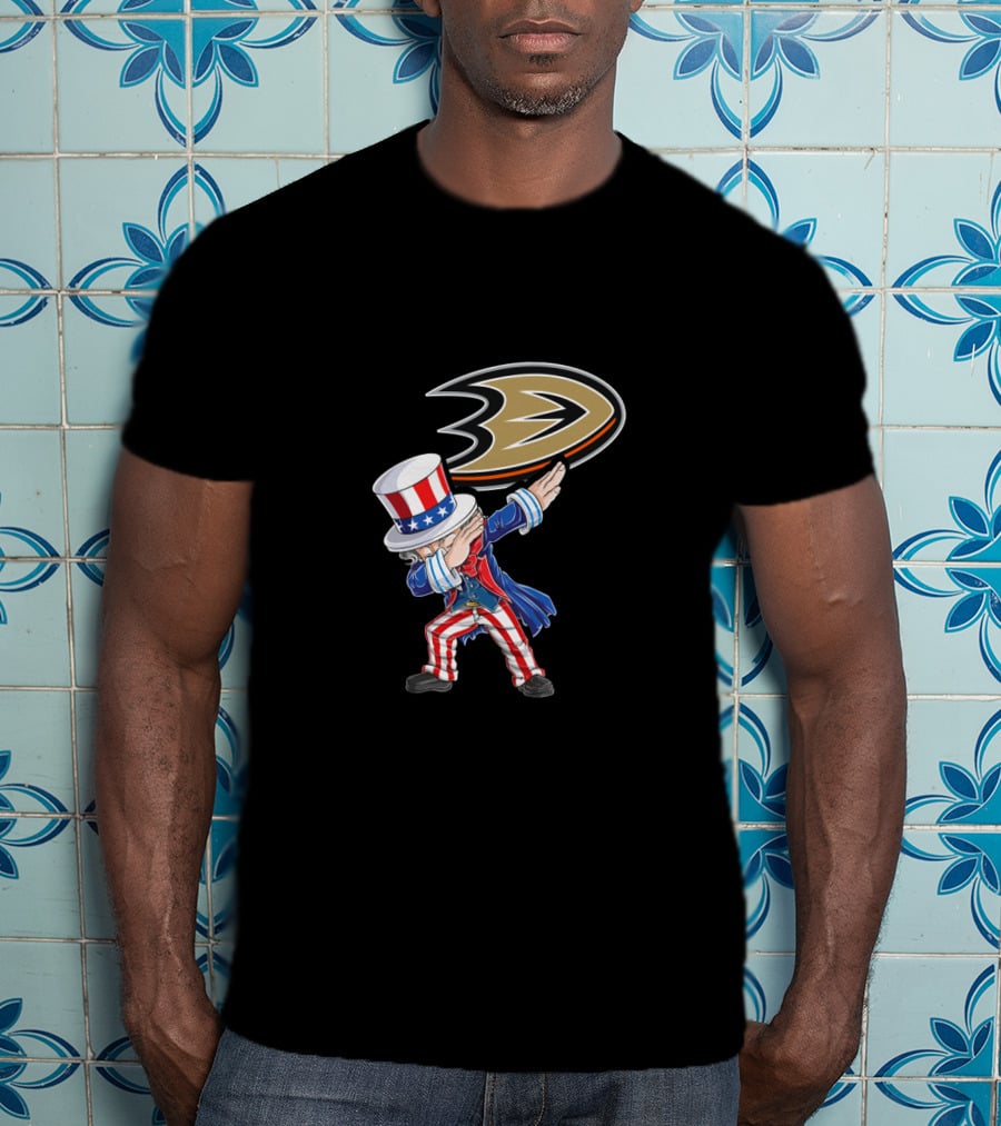 Uncle Sam Dabbing Celebrating Anaheim Ducks 4Th Of July Fans T-Shirt