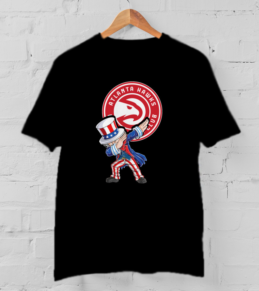 Atlanta Hawks Fans Patriotic Uncle Sam Dabbing 4Th July Celebration T-Shirt