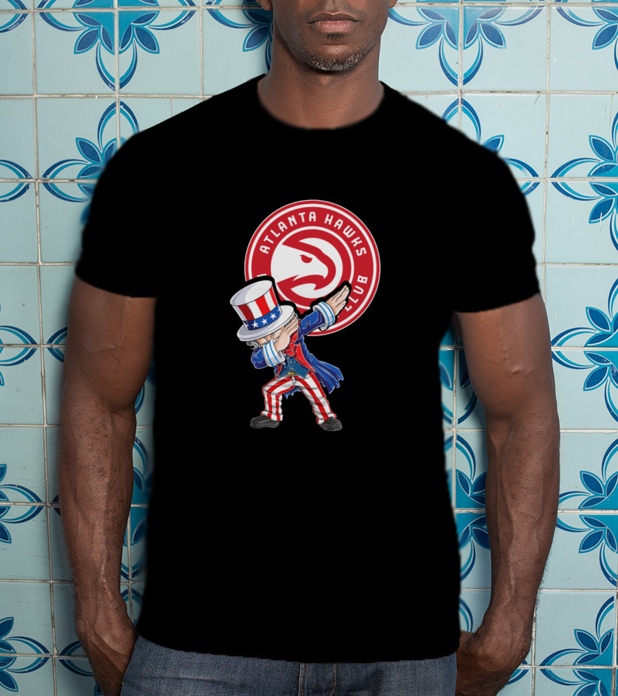 Atlanta Hawks Fans Patriotic Uncle Sam Dabbing 4Th July Celebration T-Shirt