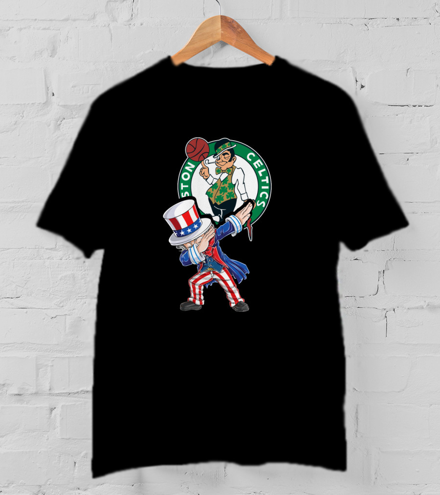 Uncle Sam Dabbing Boston Celtics 4Th Of July Fans T-Shirt