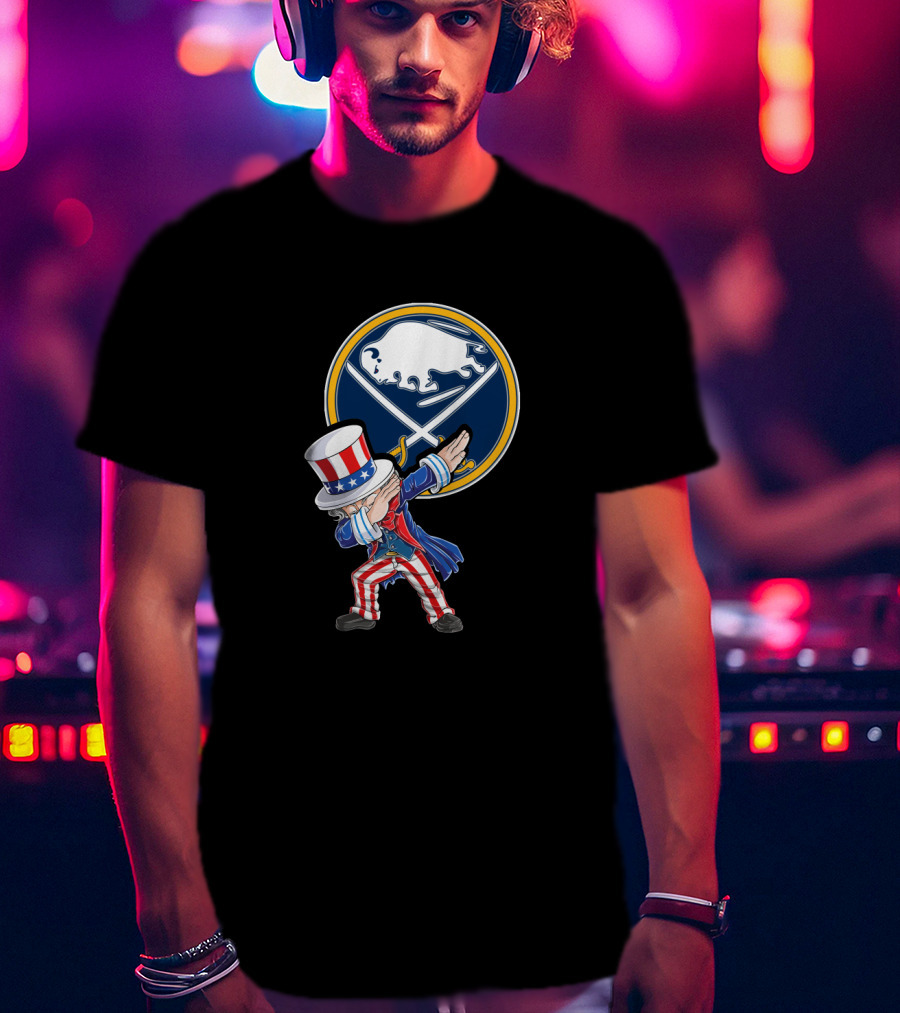 Uncle Sam Dabbing Buffalo Sabres Fans 4Th July Celebration T-Shirt