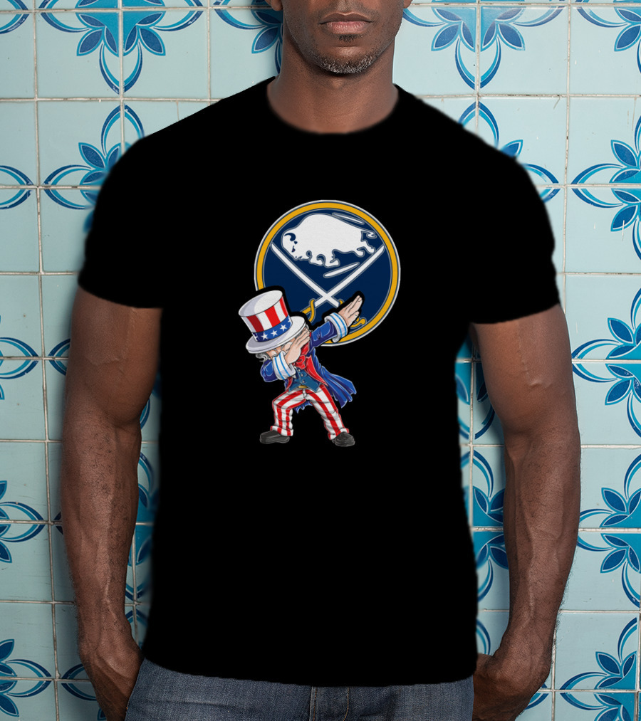 Uncle Sam Dabbing Buffalo Sabres Fans 4Th July Celebration T-Shirt