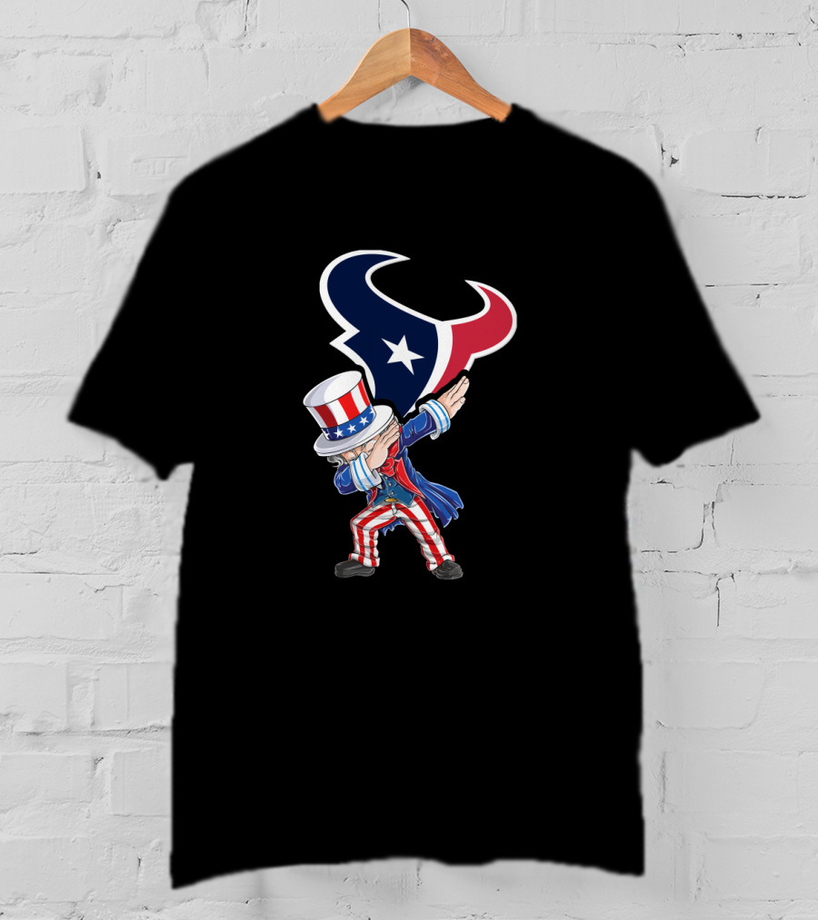 Uncle Sam Dabbing Houston Texans 4Th Of July Celebration T-Shirt