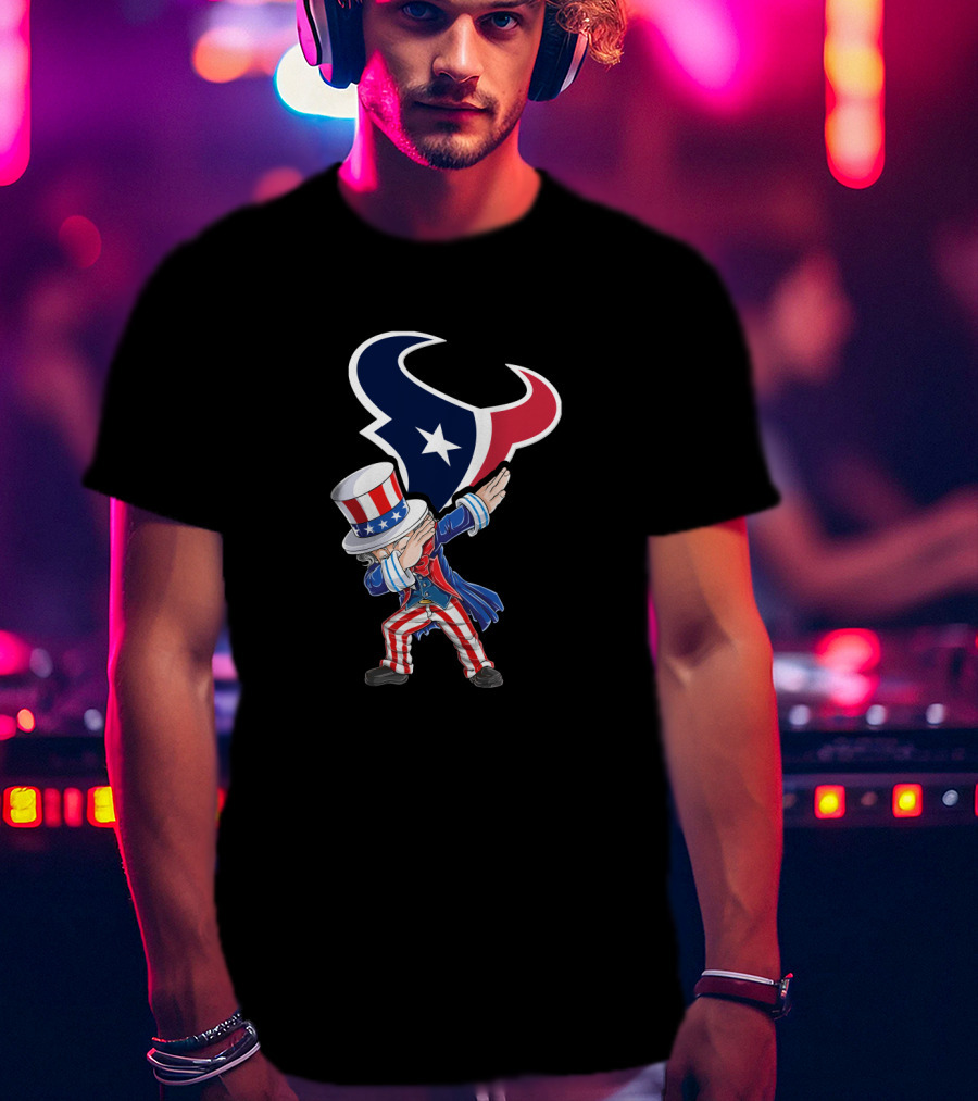 Uncle Sam Dabbing Houston Texans 4Th Of July Celebration T-Shirt