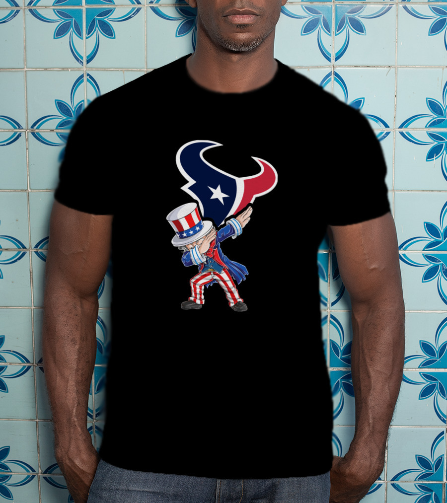 Uncle Sam Dabbing Houston Texans 4Th Of July Celebration T-Shirt