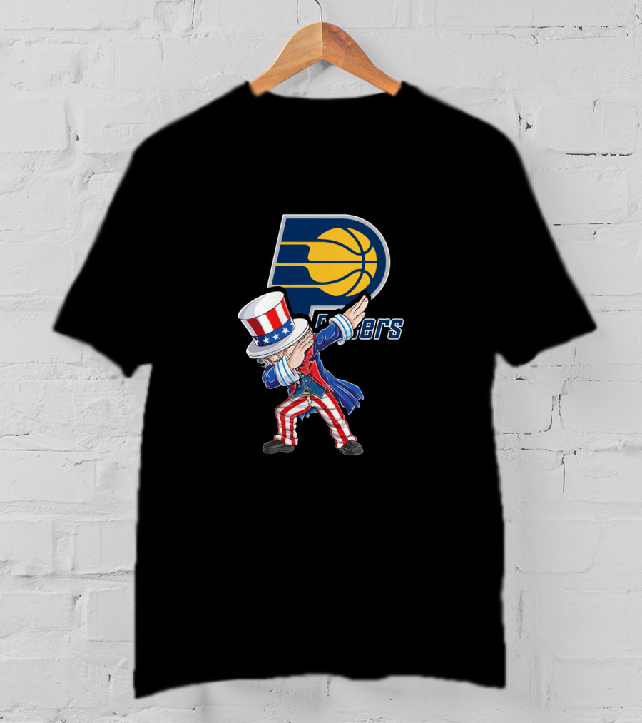 Uncle Sam Dabbing Indiana Pacers Logo 4Th Of July Fans T-Shirt