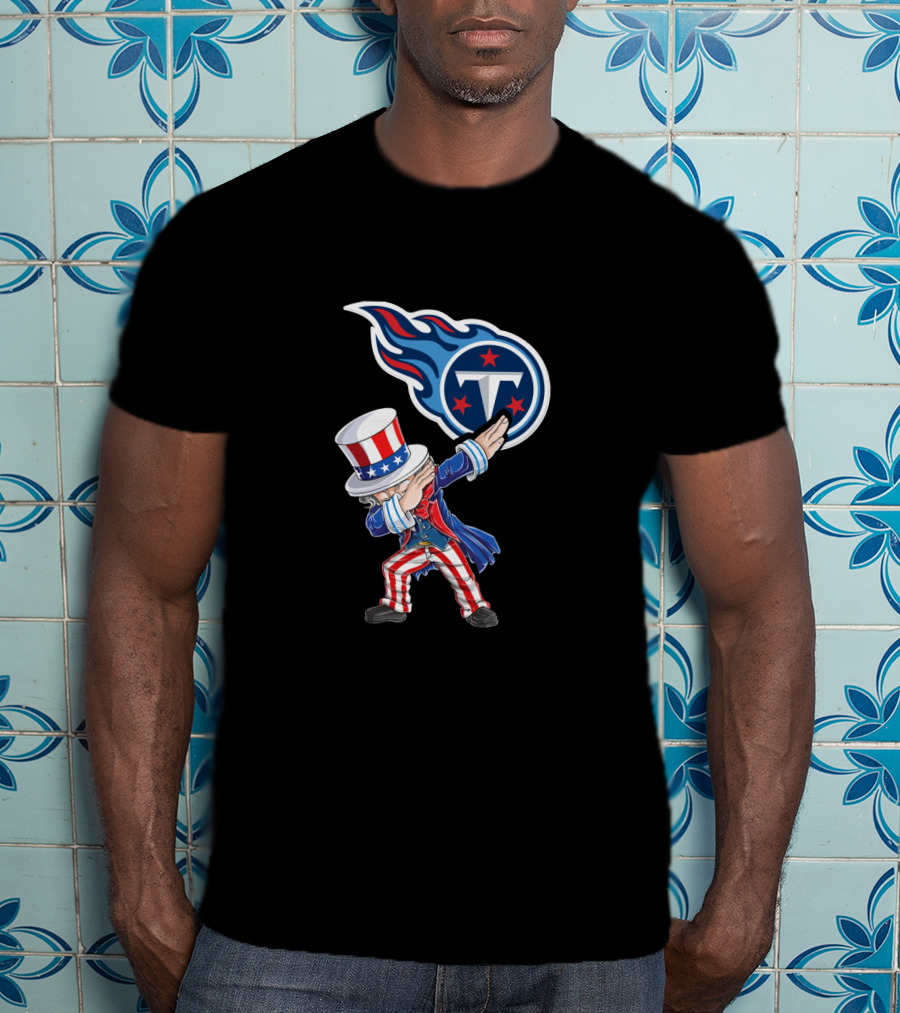 Uncle Sam Dabbing Tennessee Titans 4Th July Celebration T-Shirt