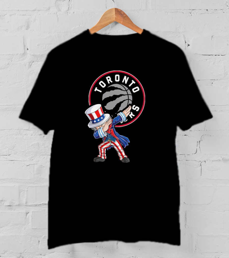 Uncle Sam Dabbing Toronto Raptors Fourth Of July Celebration T-Shirt