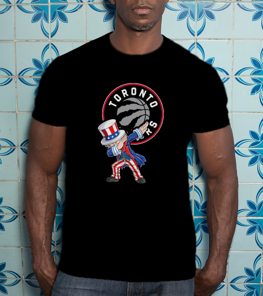 Uncle Sam Dabbing Toronto Raptors Fourth Of July Celebration T-Shirt