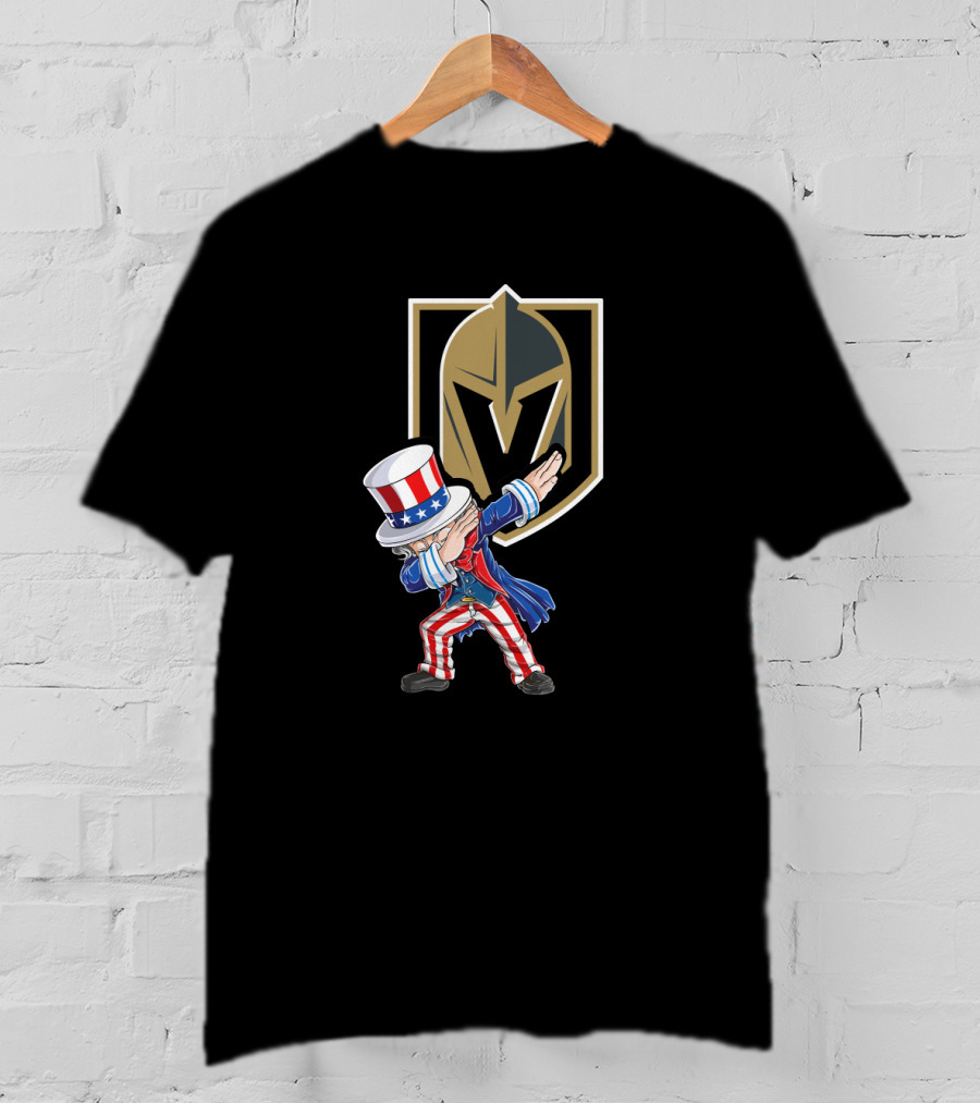 Uncle Sam Dabbing Vegas Golden Knights 4Th Of July Celebration T-Shirt