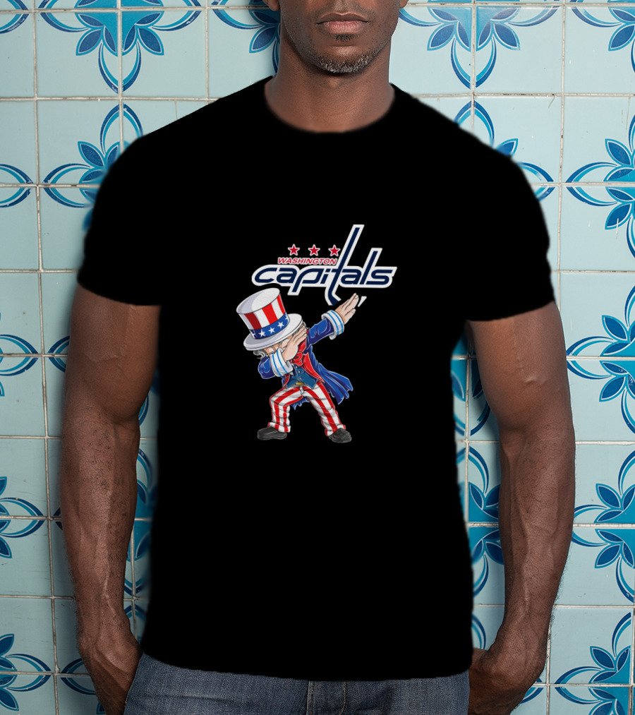 Uncle Sam Dabbing Washington Capitals 4Th July Celebration T-Shirt