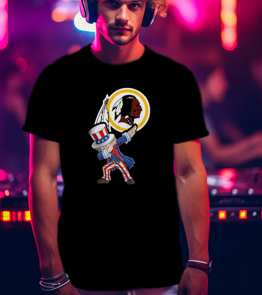 Uncle Sam Dabbing 4Th July Washington Redskins T-Shirt
