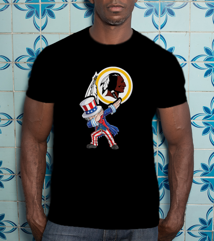 Uncle Sam Dabbing 4Th July Washington Redskins T-Shirt