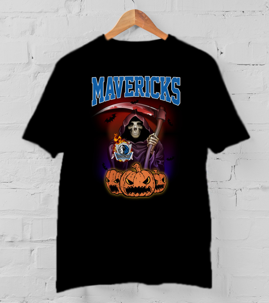 Mavericks Grim Reaper Halloween Pumpkins Scythe T-Shirt